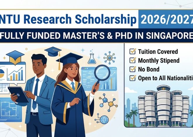 NTU Research Scholarship 2026/2027 in Singapore (Fully Funded)